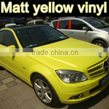 matt yellow vinyl car wrapping film with high quality size is 1.52*30m