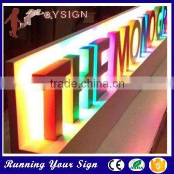 Brushed usage direction hanging outdoor light signs letter