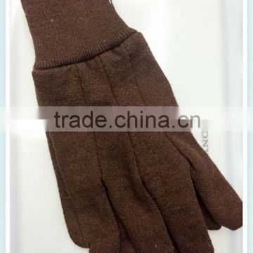 cotton jersey gloves/brown jersey gloves/industrial cotton gloves