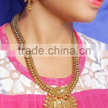 Indian Traditional Bollywood Style Temple Jewellery Necklace Set photo-5