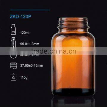 120ml amber tablet glass bottle