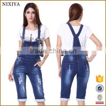 2015 denim strap piece pants loose leisure wild influx of women harness Jeans for women lady girl