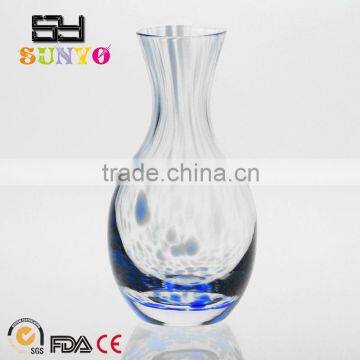 Unique Handmade Ball Shaped Clear Glass Vase With Carved Lines