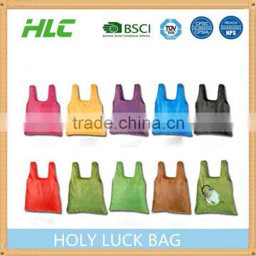 Holy Luck folding reusable tote bag wtih small pounch wholesale eco bag