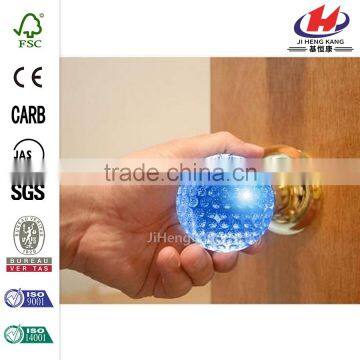 Golf Ball Crystal Antique Brass Passive Door Knob with LED Mixing Lighting Touch Activated