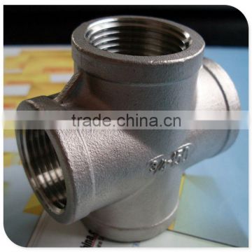 316 BSP Stainless steel threaded fittings screwed corsse