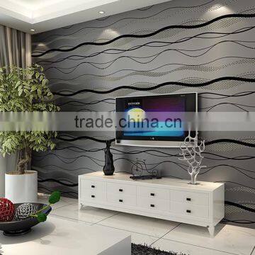 Beautiful Home Interior Decorative 3d Stripe Wallpaper photo-3