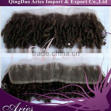 fashion popular style short afro curly virgin peruvian hair lace frontal