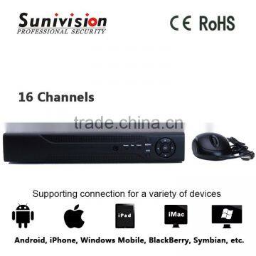 Hot sale multi-channel real-time recording/ playback /network operation/ USB backup16CH ahd dvr h 264 kit