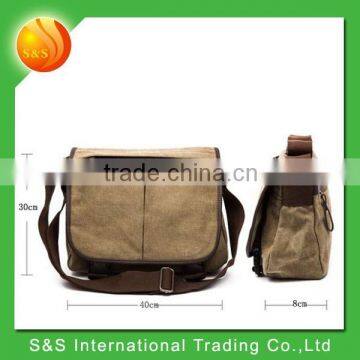 Simple classic functional military canvas messenger bag