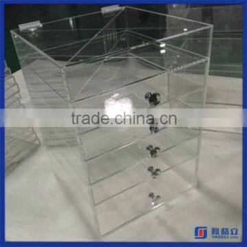 2016 Wholesale Custom 5 Drawer Acrylic Makeup Organizer / Acrylic Cosmetic Organizer With Diamonds Knob                        
                                                Quality Choice