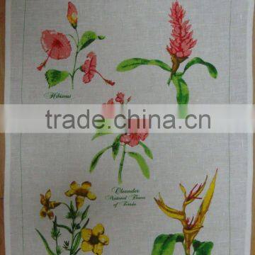 Silkscreen Printed Tea Towel Kitchen Linen Teatowel Printed for Sales &home Decoration-3