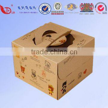6/8/10 Inch Kraft Paper Packaging Cake Box,paper Cake Box With Handle photo-2