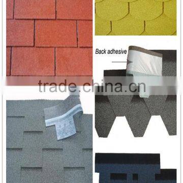 colorful asphalt shingles for roof covering and waterproofing