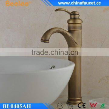 Beelee BL0405AH Classic Single Handle Bathroom Antique Brass Faucet