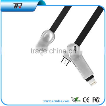 wholesale alibaba flat electric cable flat usb stick braided cable for samsung and iphone 5/6 cables(CB03)