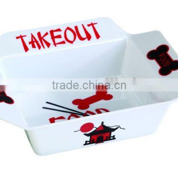 square melamine special design pet bowl