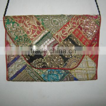 Fine Zardozi Work Old Sari Patchwork HandBags Clutch Bags & Clutches ~Antiques Collection from INDIA