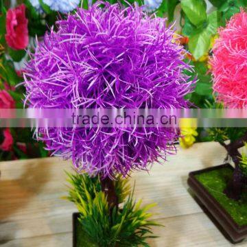 Artificial Potted Plant Plastic Table Small Plant Pots Artificial Grass Ball Tree