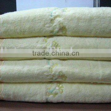 graceful bath towel with embroidery and lace