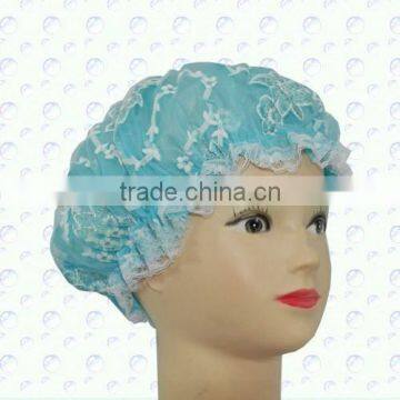 Lace Pvc Shower Bath Cap photo-2