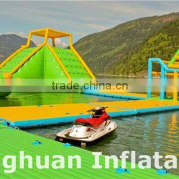 2016 towable inflatable floating water park, inflatable water toys jumping