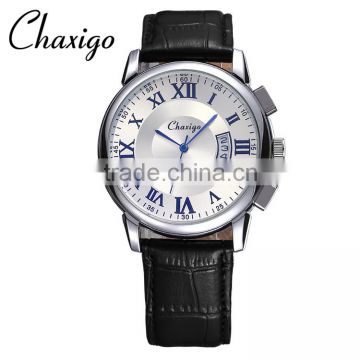 blue good quality glass roman numberals genuine leather watches