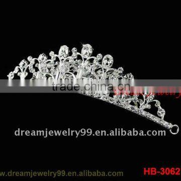 fashion hair combs full rhinestone tiaras comb silver plating crystal wedding jewelry