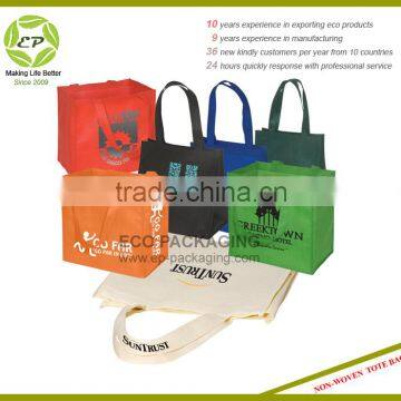 Custom High Quality Enviro-shopper Non Woven Tote Bag With Matching Covered Cardboard Bottom Insert