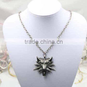 Hot Sale Game Retro Jewelry The Witcher 3 Wolf Head Pendant Necklace photo-2