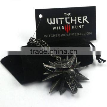 New Arrival Melone Retro The Witcher 3 Necklace With Red Eye Wolf Head Pendant                        
                                                Quality Choice