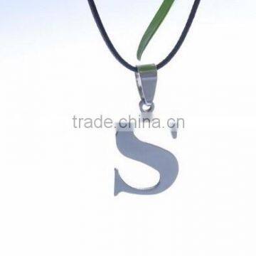 Custom 316 stainless steel stainless steel letter s pendant