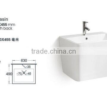 YJ1370 Ceramic Bathroom basin Rectangular Ceramic wall-hung basin