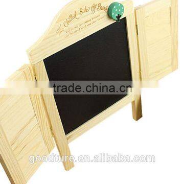 Window Shades Style Wooden Blackboard Set With Brush And Chalks