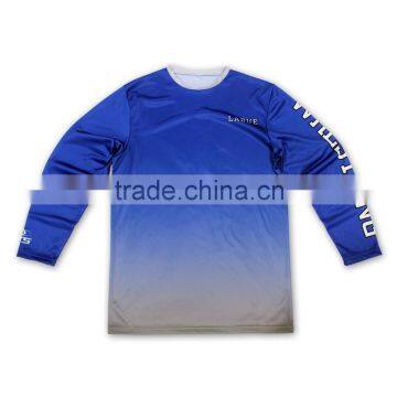 Custom blank plus size sublimation printing 100% polyester long sleeve t shirts