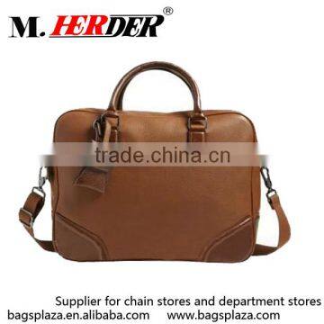 M5034 OEM customized brown plain leather business bag briefcase for man