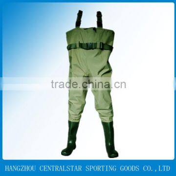 pvc green waterproof waders for fishing