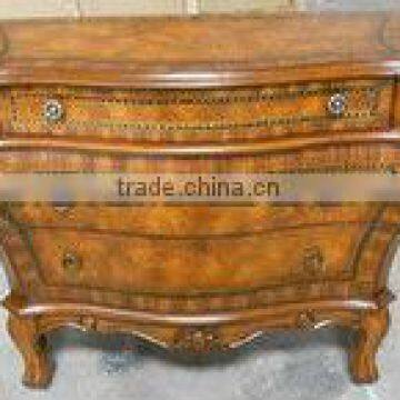 CF30152C 3-Drawer Hall Chest-Hand Painted Floral console Table Luxury Cabinet