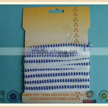 White and blue Polyester Piping ribbon