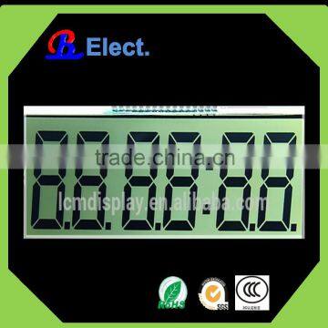 Custom TN 7 segment lcd display, 6 digit 7 segment lcd display, positive transmissive lcd