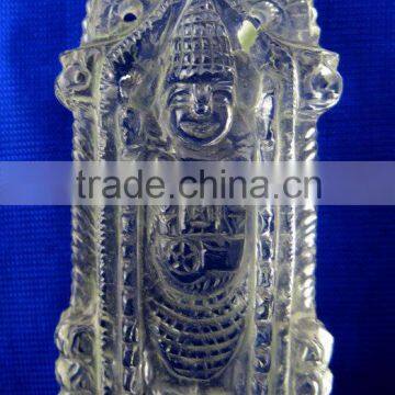 Crystal Quartz Hand Carved Lord Balaji