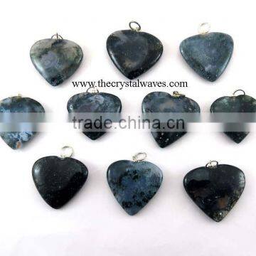 Moss Agate Heart Pendant