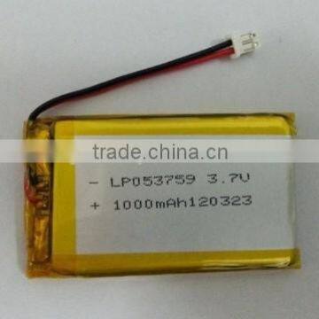 503759 3.7v 1000mah Lithium polymer battery rechargeable lipo battery