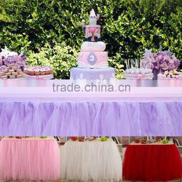 wholesale cheap DIY Polyester tulle table skirt for party