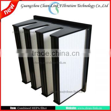 Combined Mini-pleat V-bank HEPA Air Filters for air conditioners plastic frame