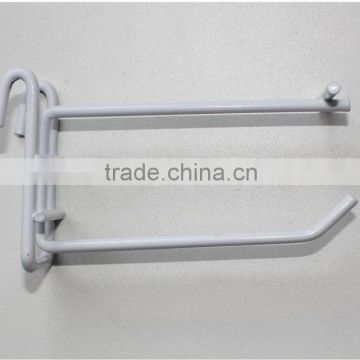 white plastic display hooks