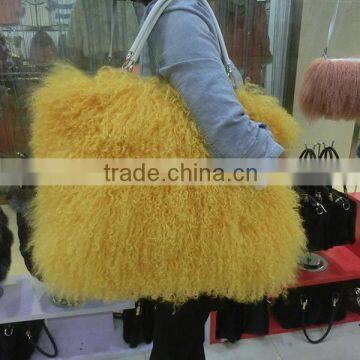 Mongolia Sheep Fur Handbag Genuine Lamb Fur Tote Bags Quality Choice photo-4