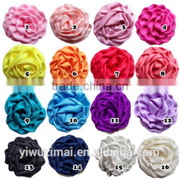 2015 New DIY Girls Hair Accessory Chiffon Bow 7.5cm Flower No Clip