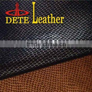 synthetic pu print embossed leather roll raw snake skin prices for sale