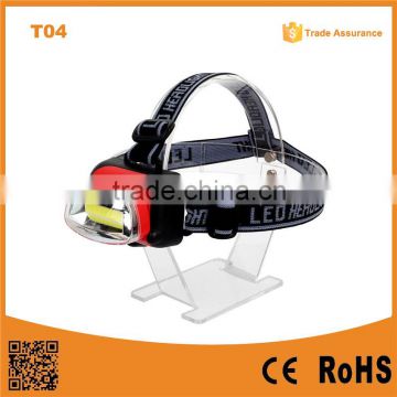 T04 The Best Factory Cheap COB led headlamp AA Plastic Camping Outdoor Waterproof LED headlight